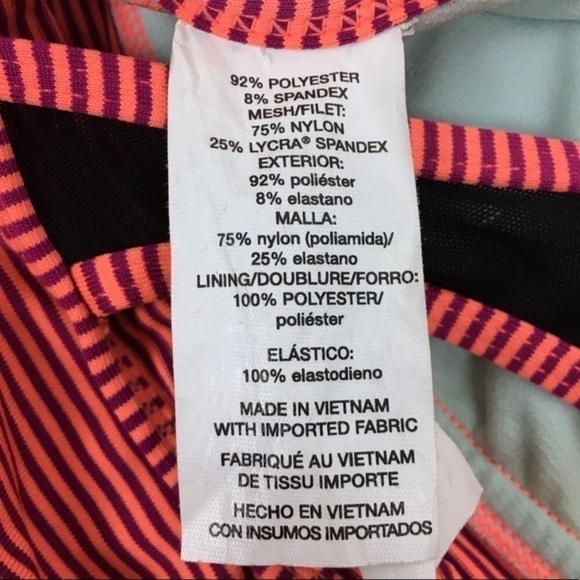 NIKE Top Racerback Sports Bra Stripe Mesh Keyhole Athletic Sportswear Size Large - Picture 7 of 14